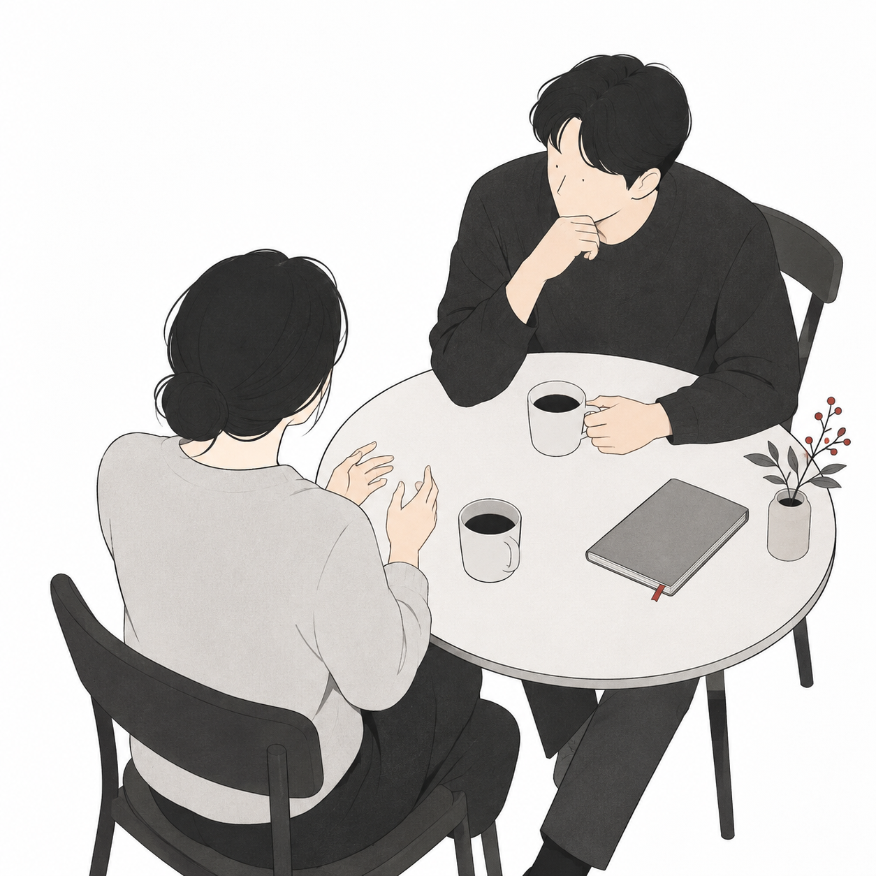 두 사람이 대화하는 장면